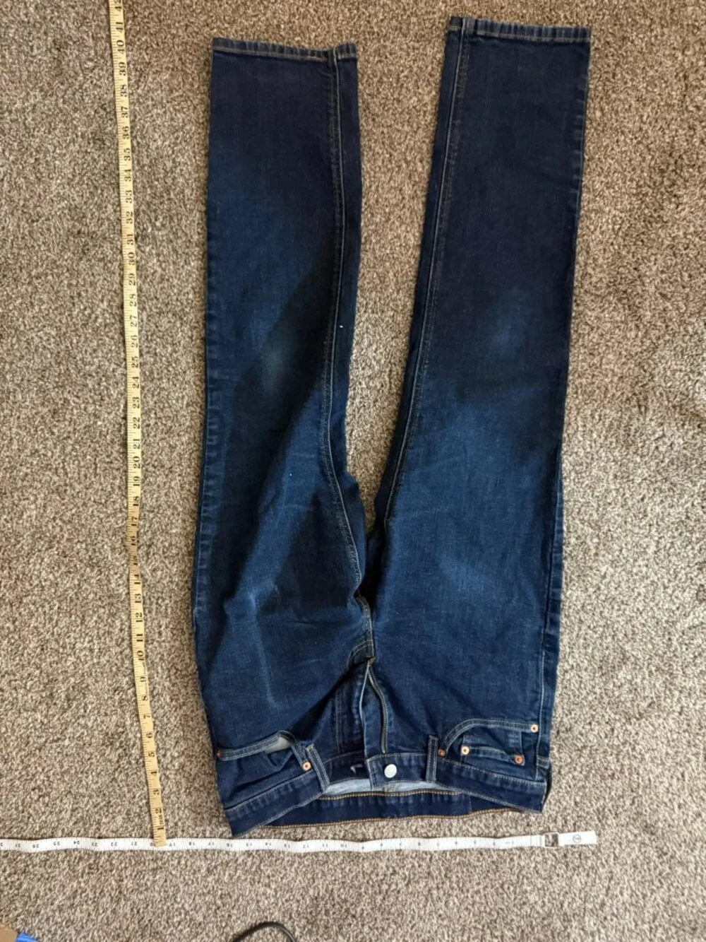 Levis Dark Wash Blue Denim Jeans Mens Faded Size 33x30